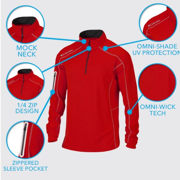 Columbia Men's Omni-Wick Shotgun 1/4 Zip Golf Pullover SIZE 2XL PRE-OWNED - Picture 2 of 16